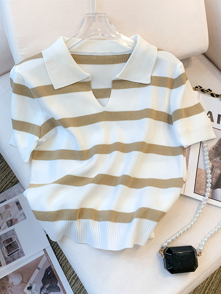 Remi | Contrast Stripe Collared Top