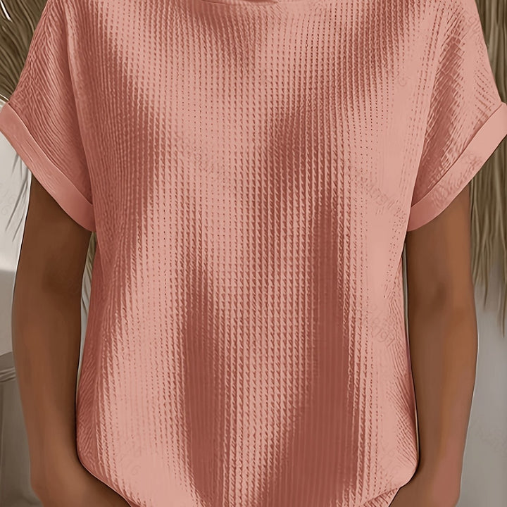 Harlow | Waffle Hooded Short Sleeve Top