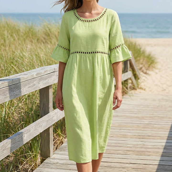 Marina | Lace Trim Relaxed Midi Dress
