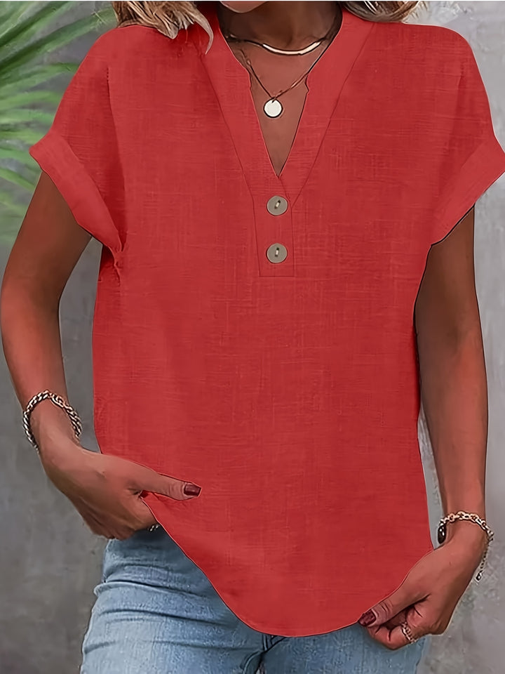 Briony | V-Neck Button Blouse