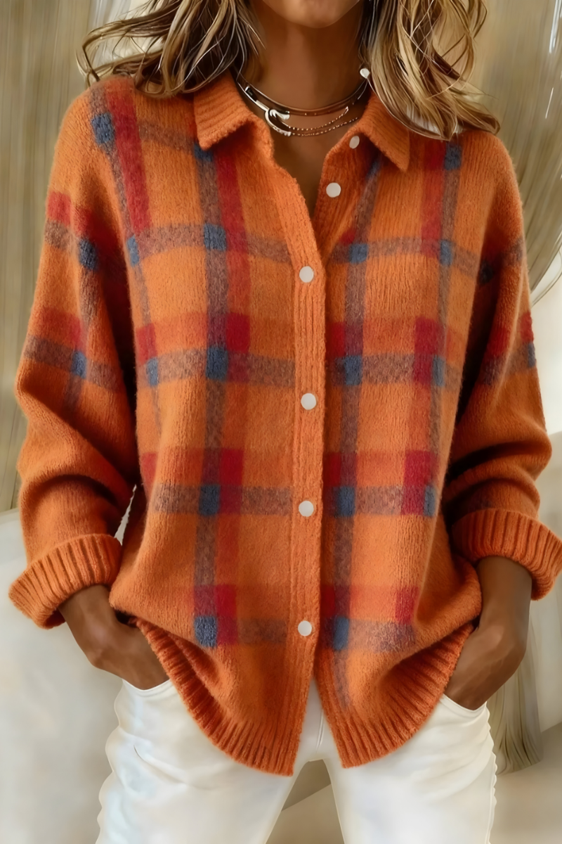 Annabelle | Plaid Knit Cardigan