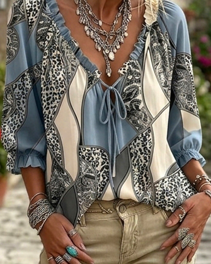 Leona | Leopard Tie-Front Blouse