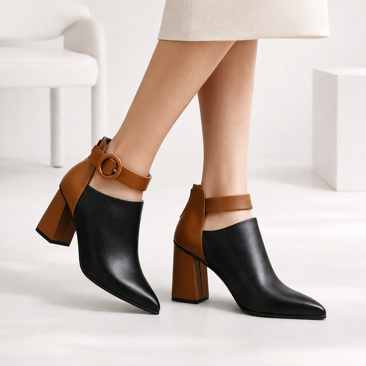 The Harper™ | Colorblock Buckle Boots