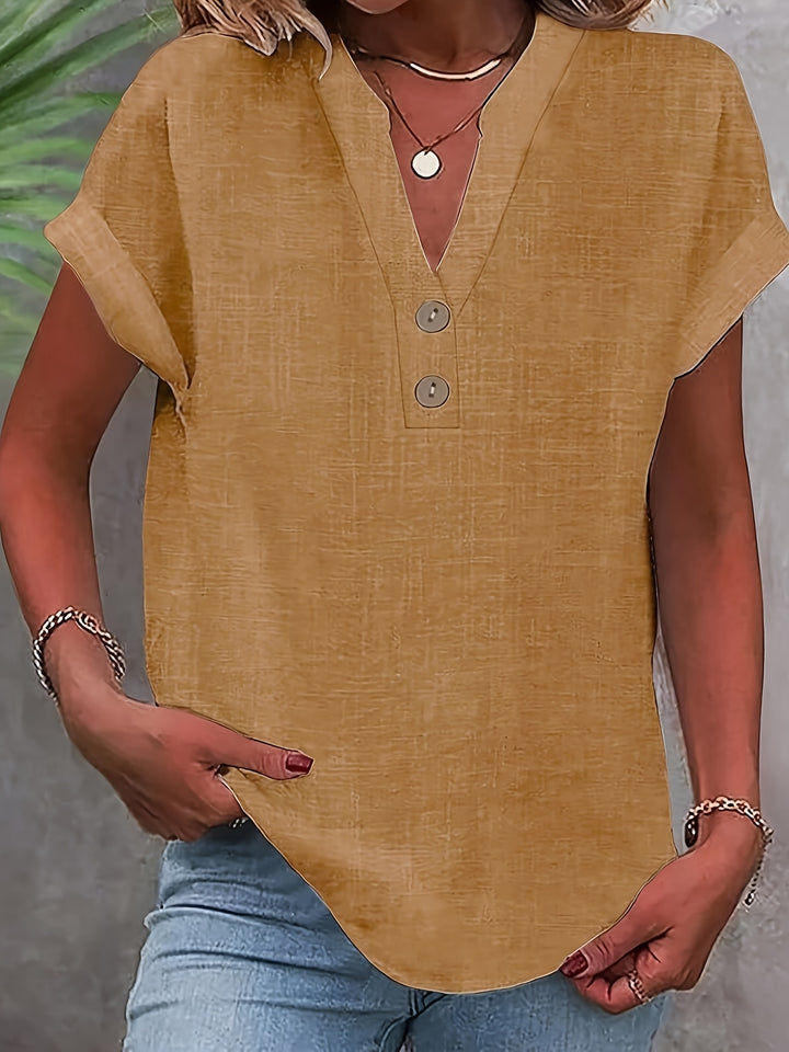 Briony | V-Neck Button Blouse