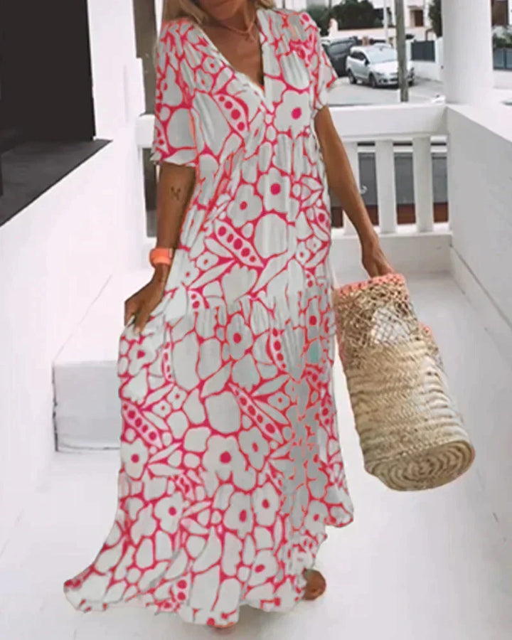 Coralie | Floral V-Neck Maxi Dress