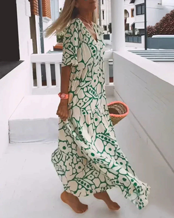 Coralie | Floral V-Neck Maxi Dress