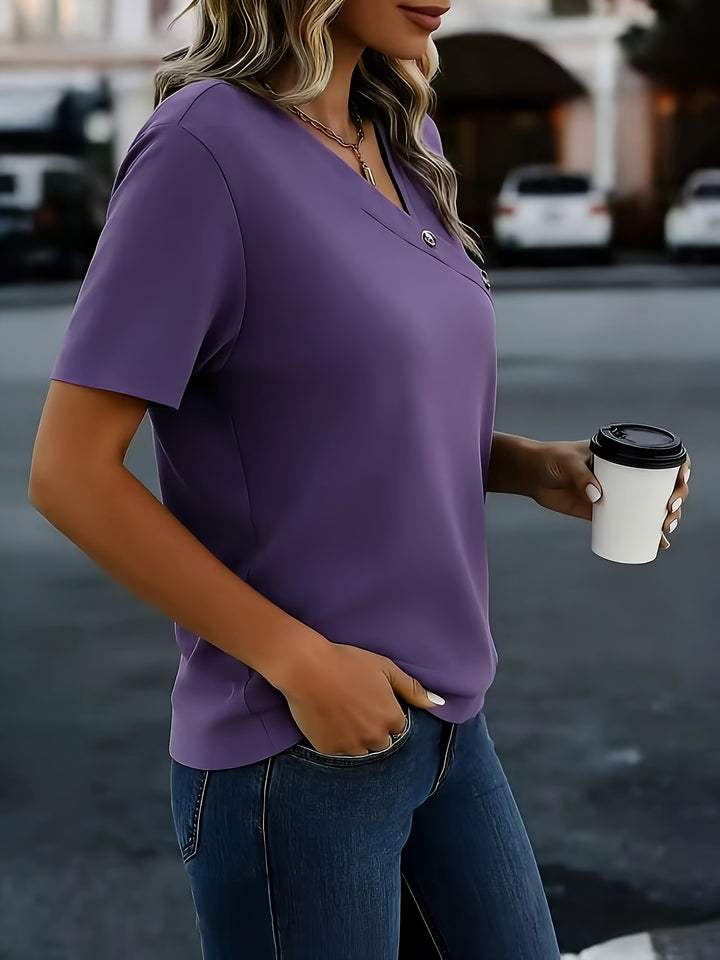 Camille | V-Neck Button Blouse