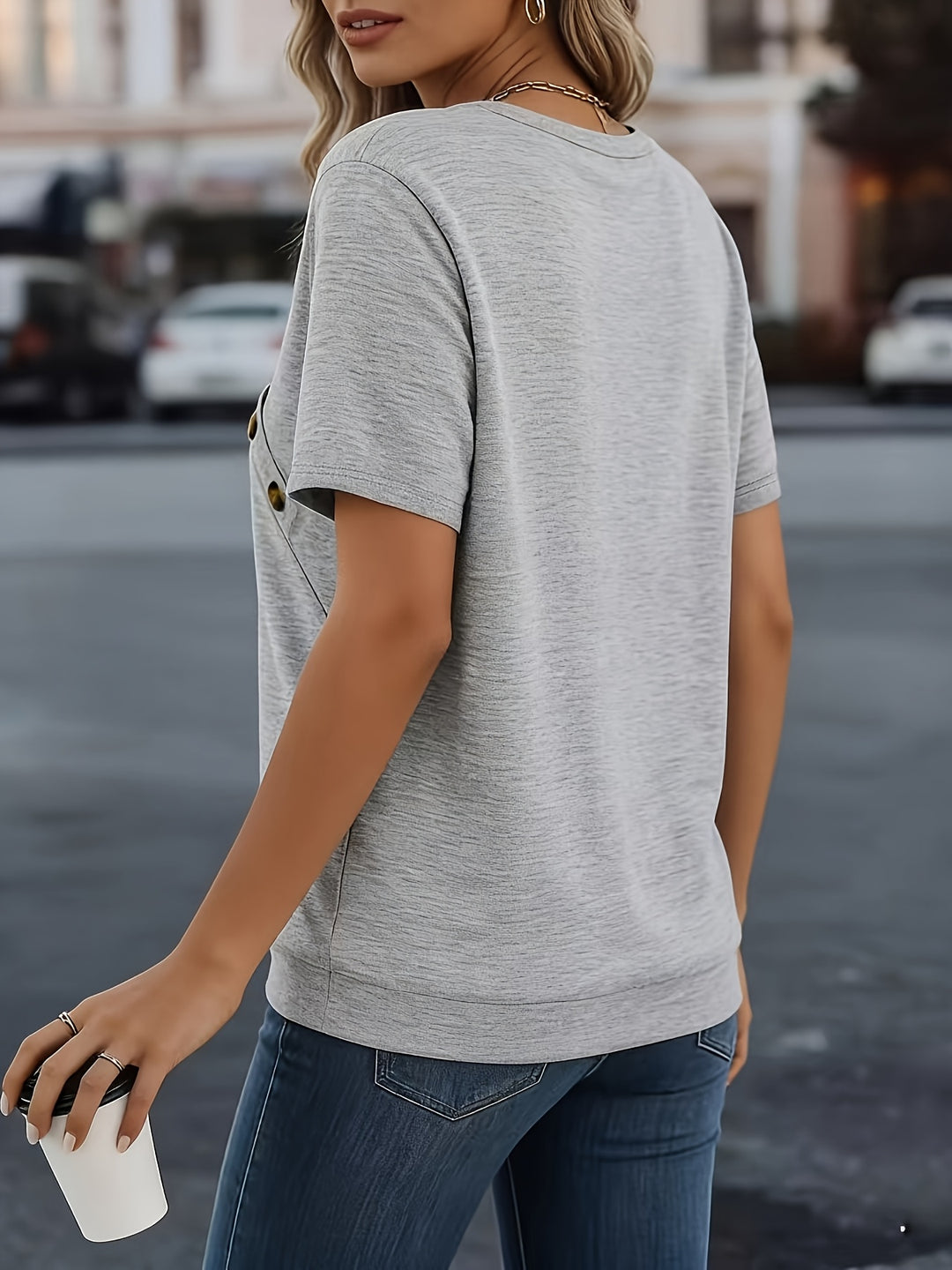 Camille | V-Neck Button Blouse