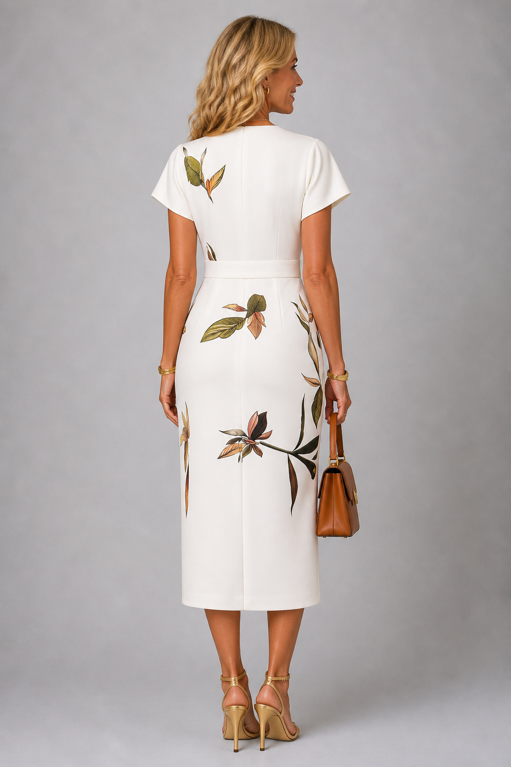Elegant Ivory Floral Dress
