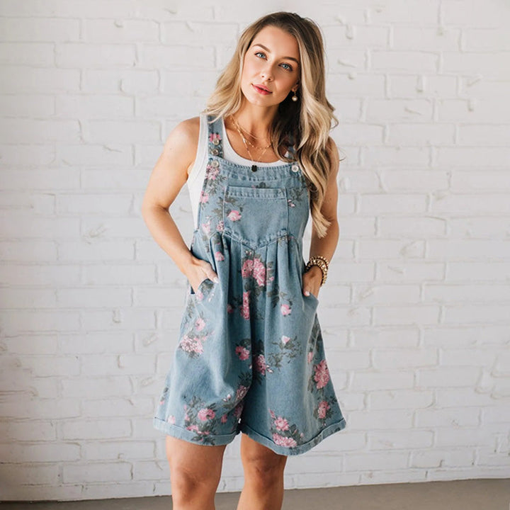 Tahlia | Floral Denim-Look Jumpsuit