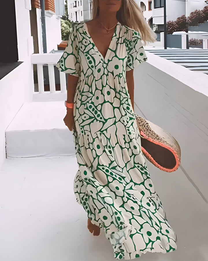Coralie | Floral V-Neck Maxi Dress