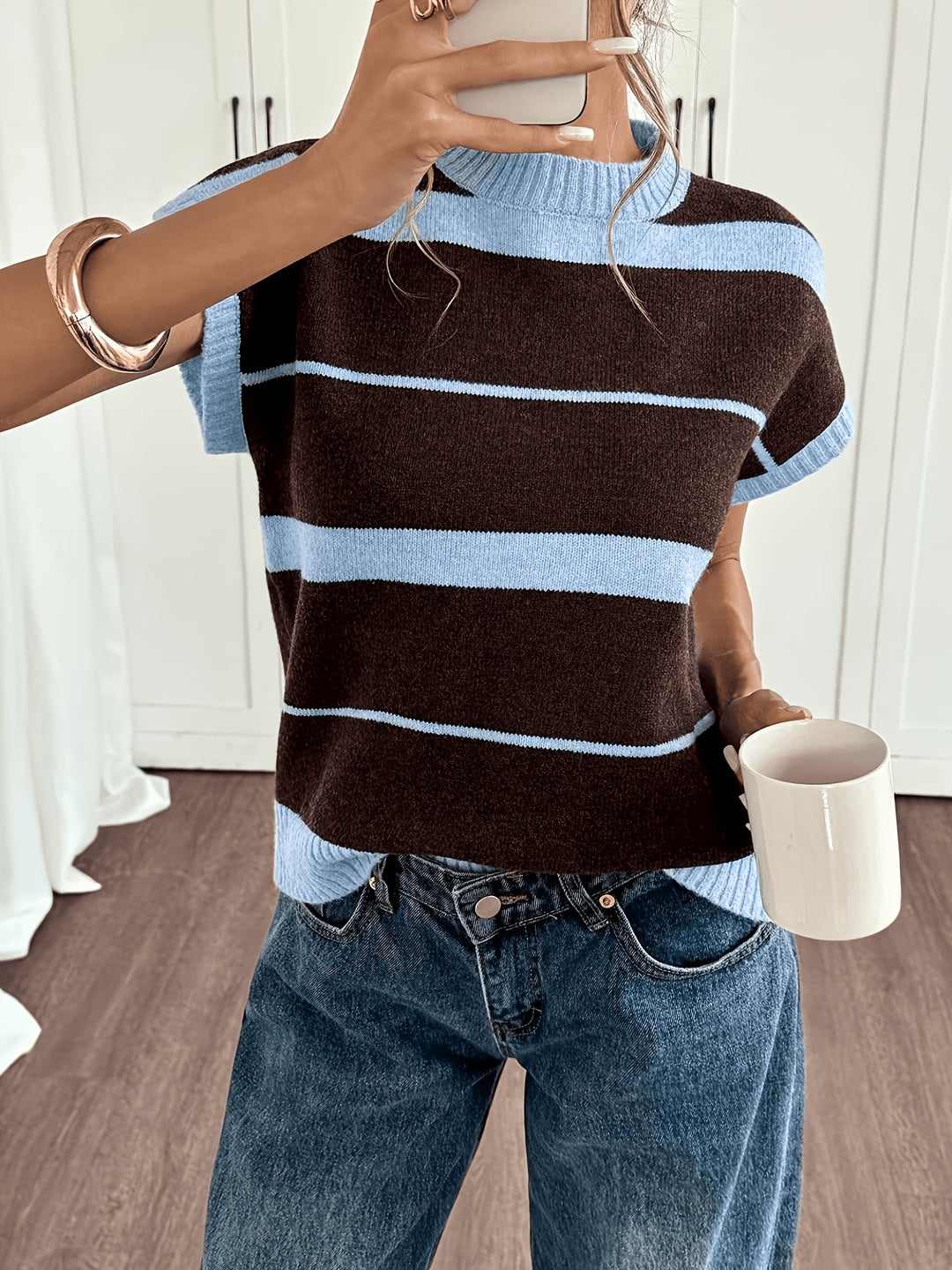 Matilda | Striped Sleeveless Knit Vest