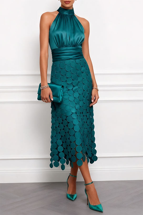 Claudia | Elegant Halter Midi Dress