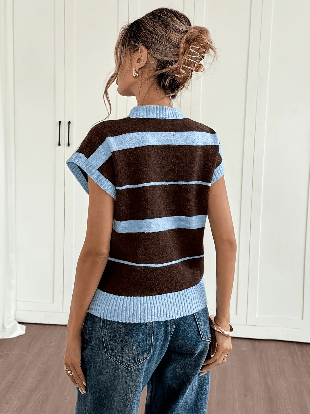 Matilda | Striped Sleeveless Knit Vest