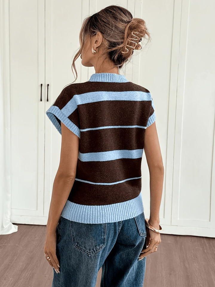 Matilda | Striped Sleeveless Knit Vest