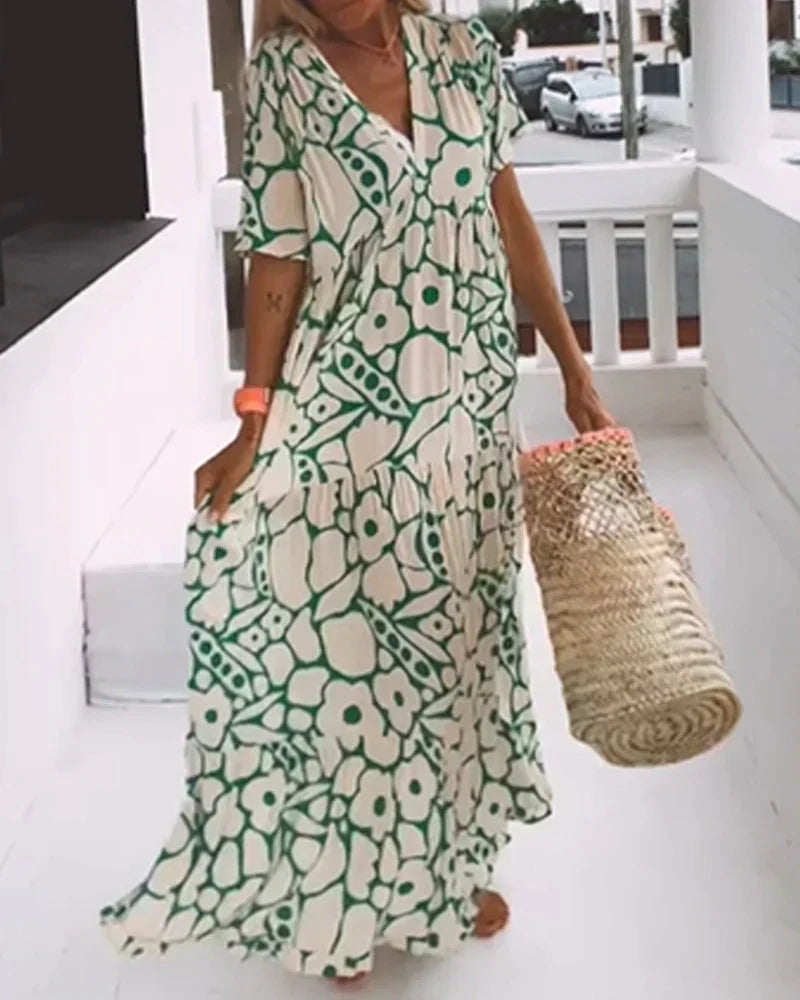 Coralie | Floral V-Neck Maxi Dress
