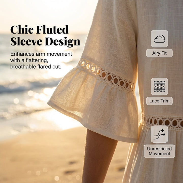 Marina | Lace Trim Relaxed Midi Dress