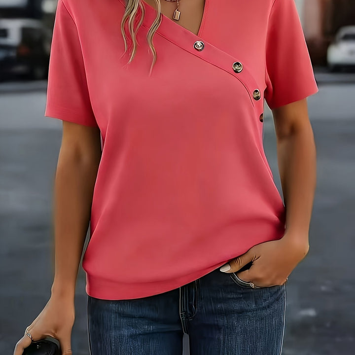 Camille | V-Neck Button Blouse