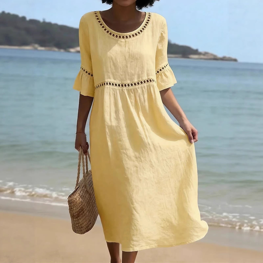 Marina | Lace Trim Relaxed Midi Dress