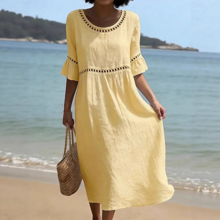 Marina | Lace Trim Relaxed Midi Dress