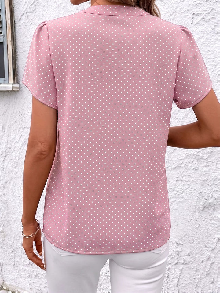 Amara | Polka Dot Petal Sleeve Blouse