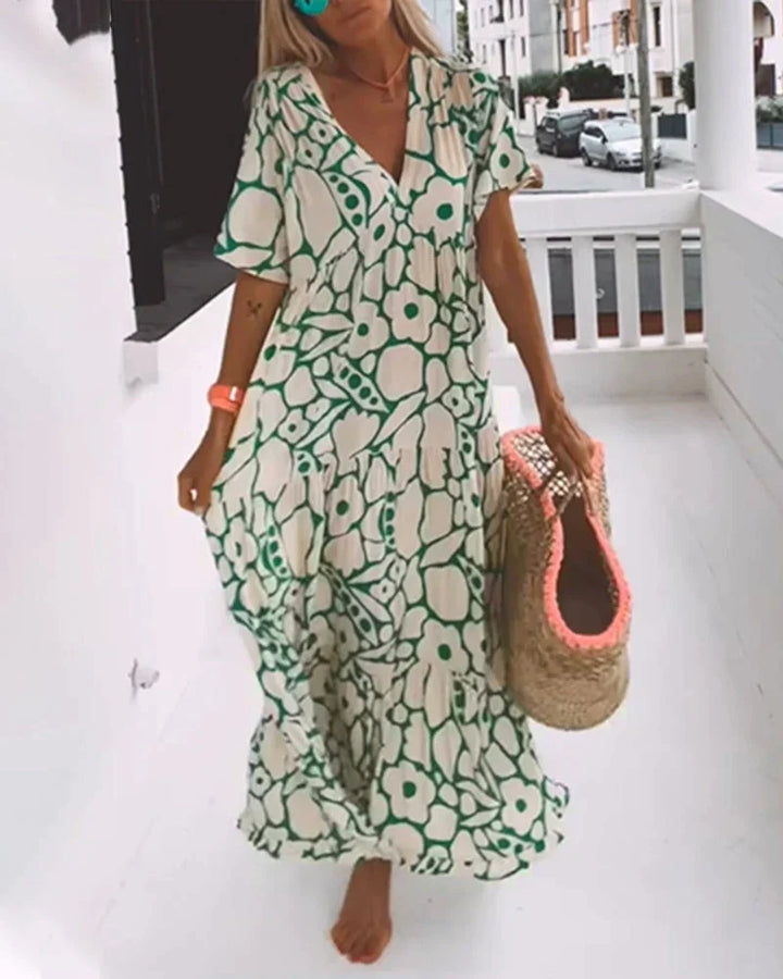 Coralie | Floral V-Neck Maxi Dress