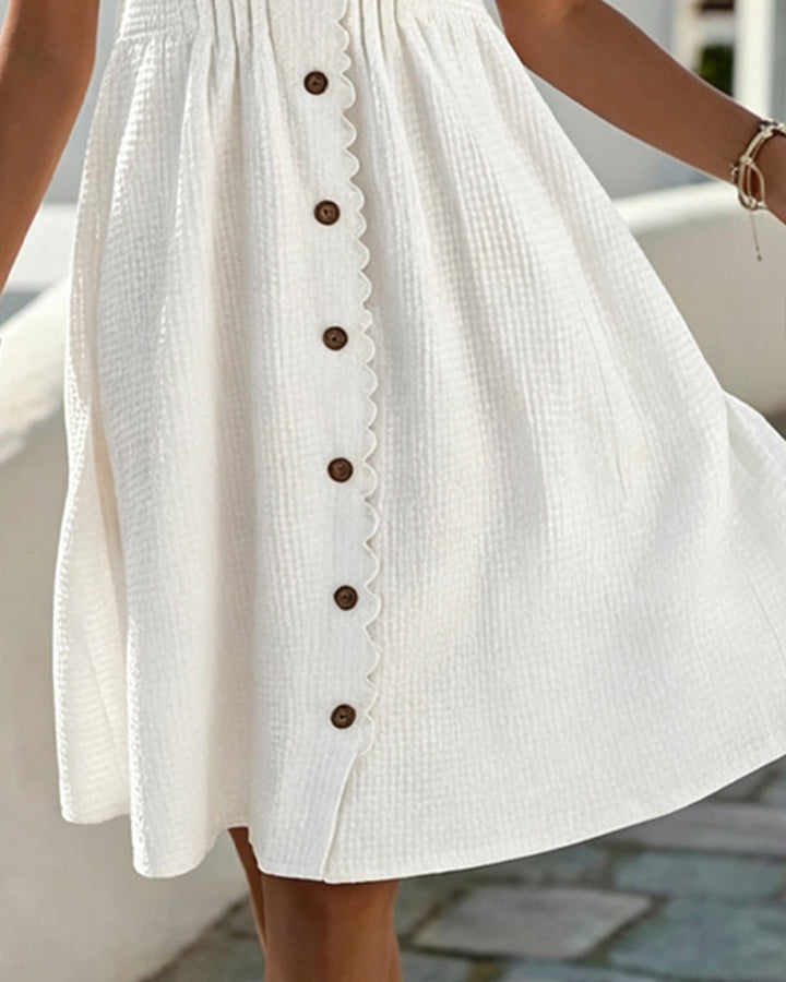 Amelie | Lace Trim Midi Dress