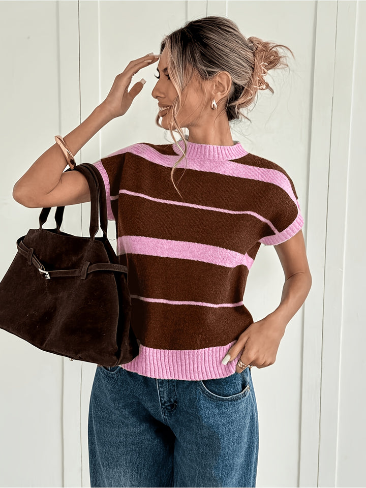 Matilda | Striped Sleeveless Knit Vest