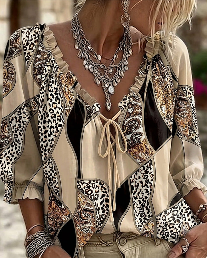 Leona | Leopard Tie-Front Blouse