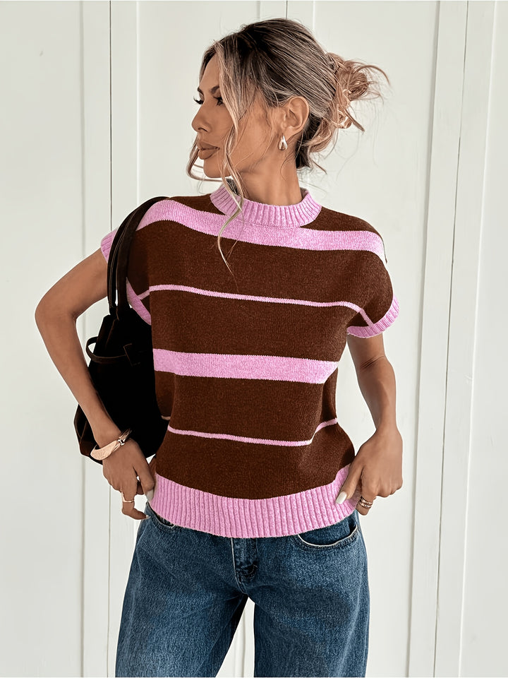 Matilda | Striped Sleeveless Knit Vest