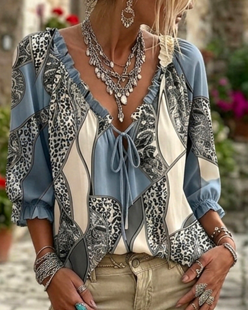 Leona | Leopard Tie-Front Blouse