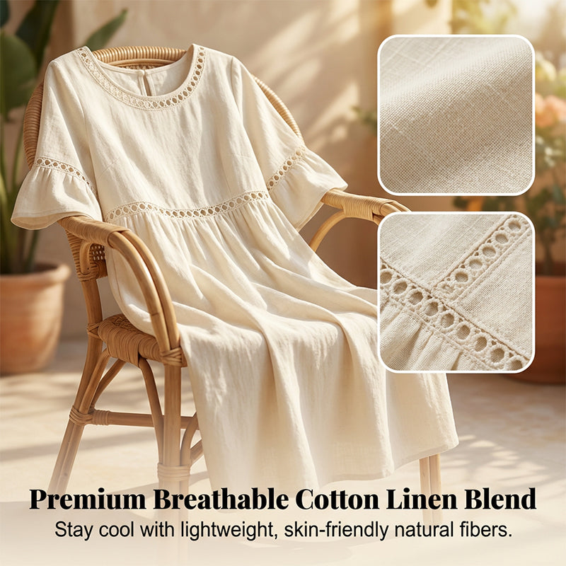 Marina | Lace Trim Relaxed Midi Dress