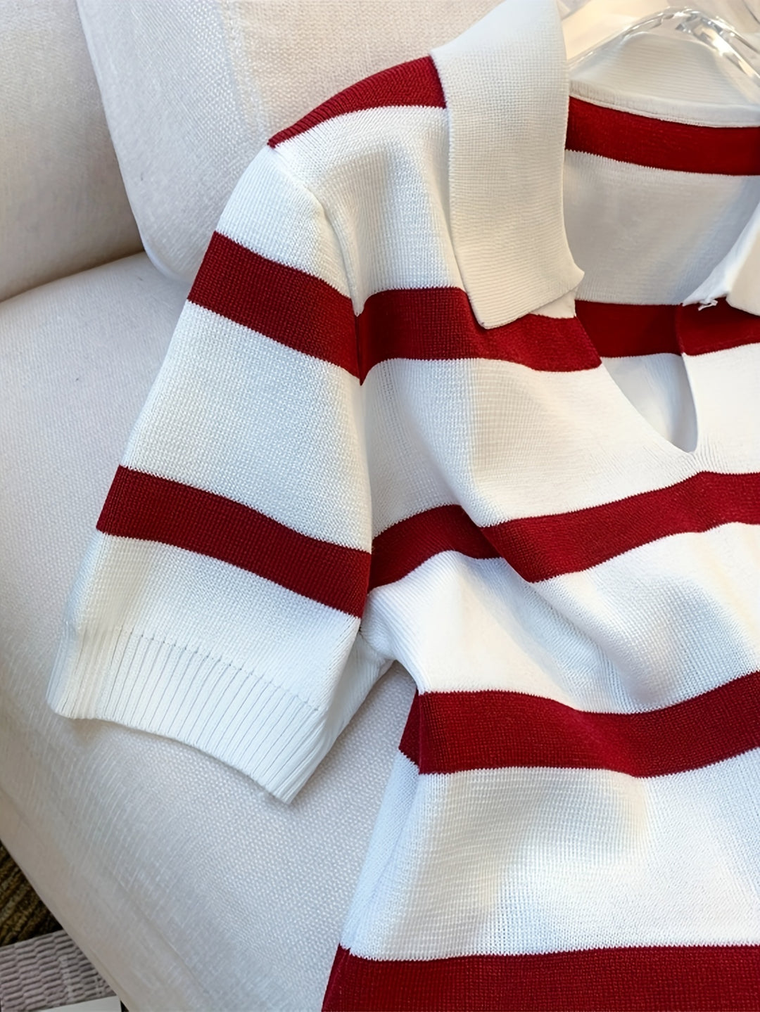 Remi | Contrast Stripe Collared Top