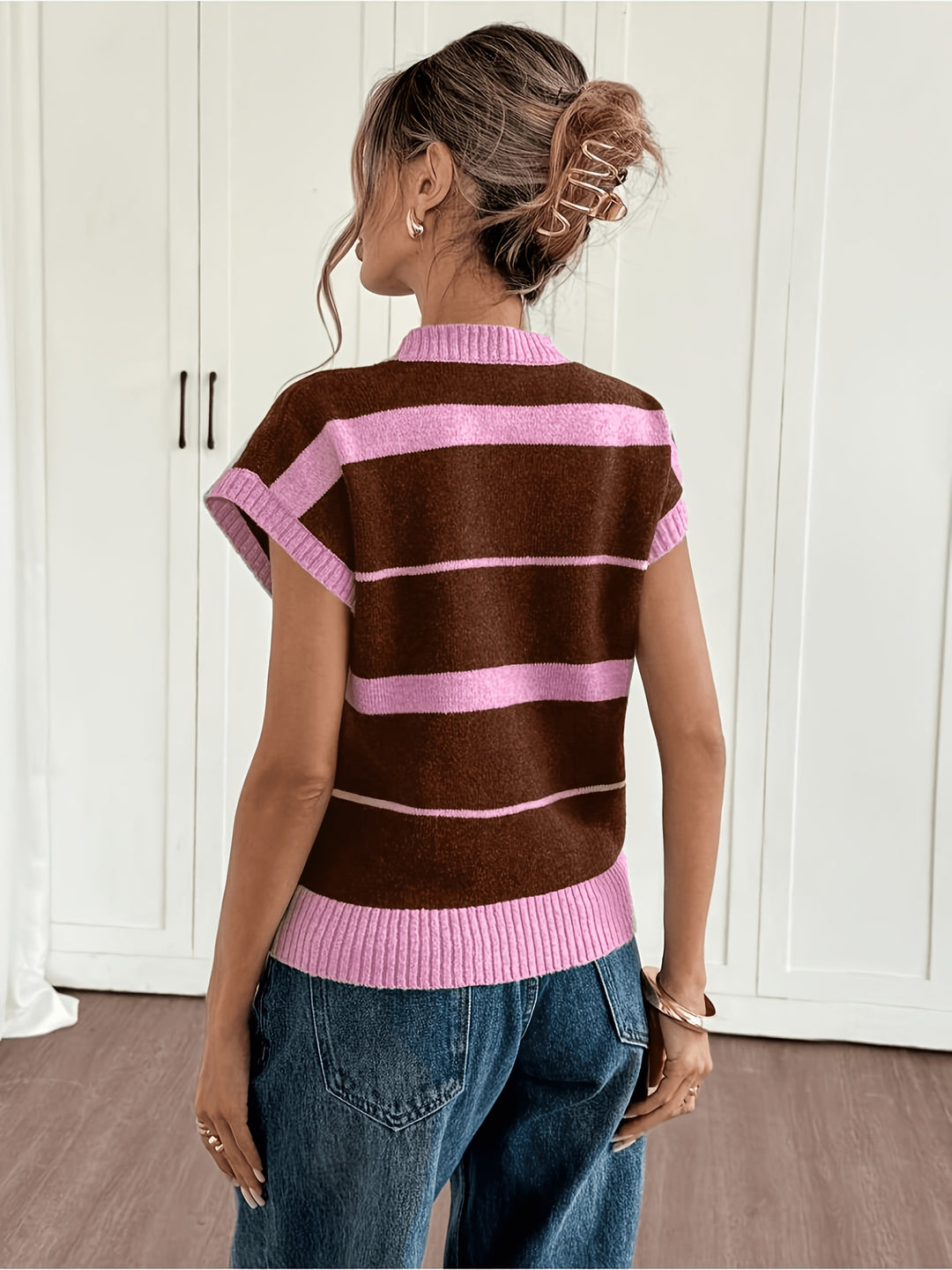 Matilda | Striped Sleeveless Knit Vest