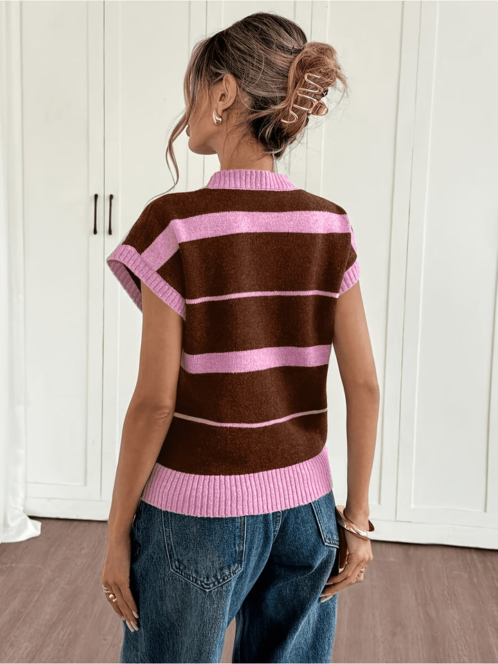 Matilda | Striped Sleeveless Knit Vest