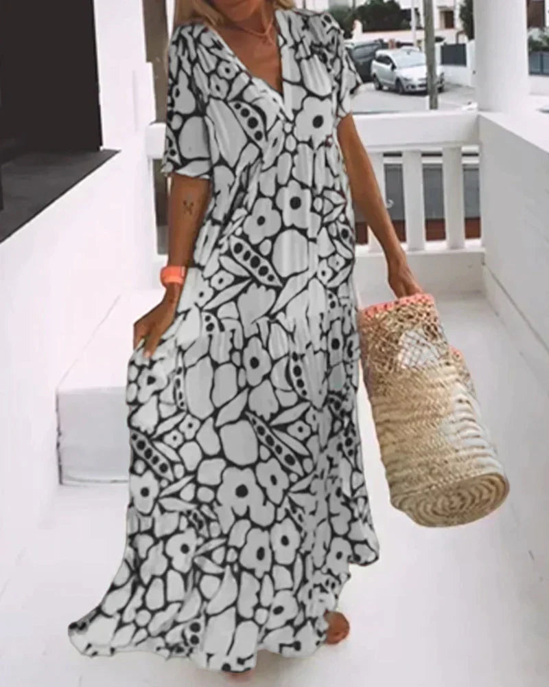Coralie | Floral V-Neck Maxi Dress