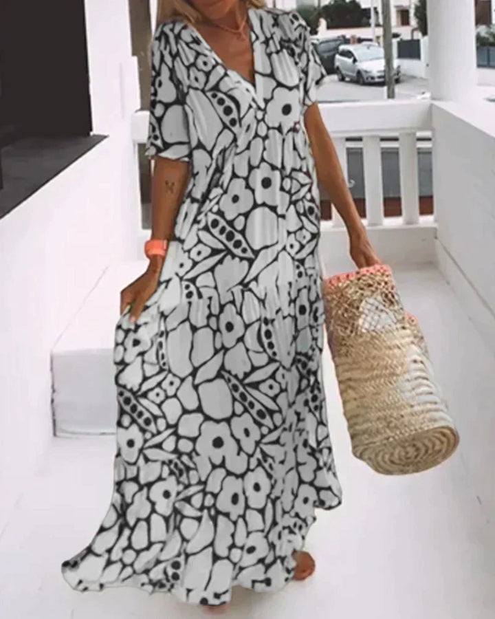 Coralie | Floral V-Neck Maxi Dress