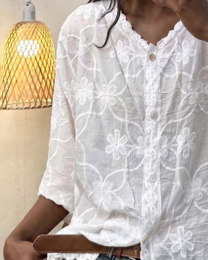 Elise | Embroidered Lace Blouse