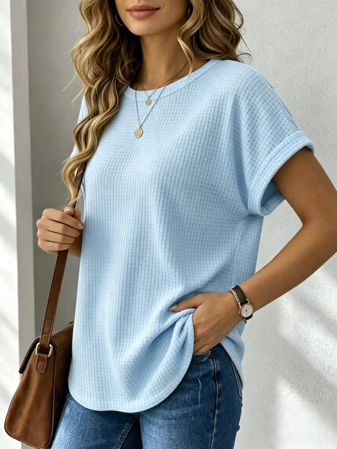 Adeline | Waffle Texture Tee
