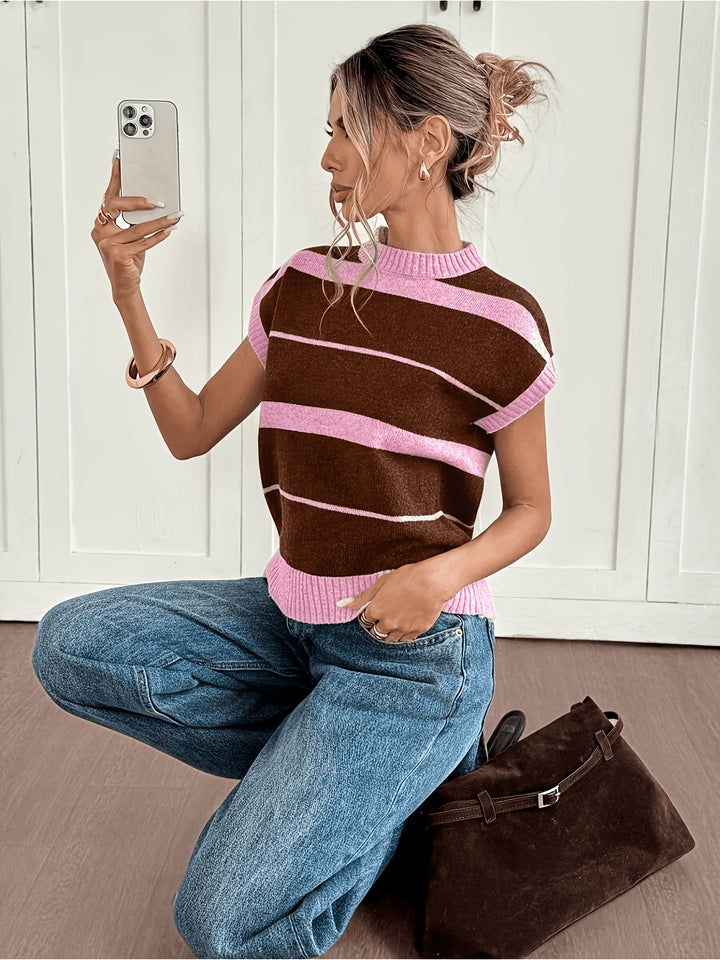Matilda | Striped Sleeveless Knit Vest