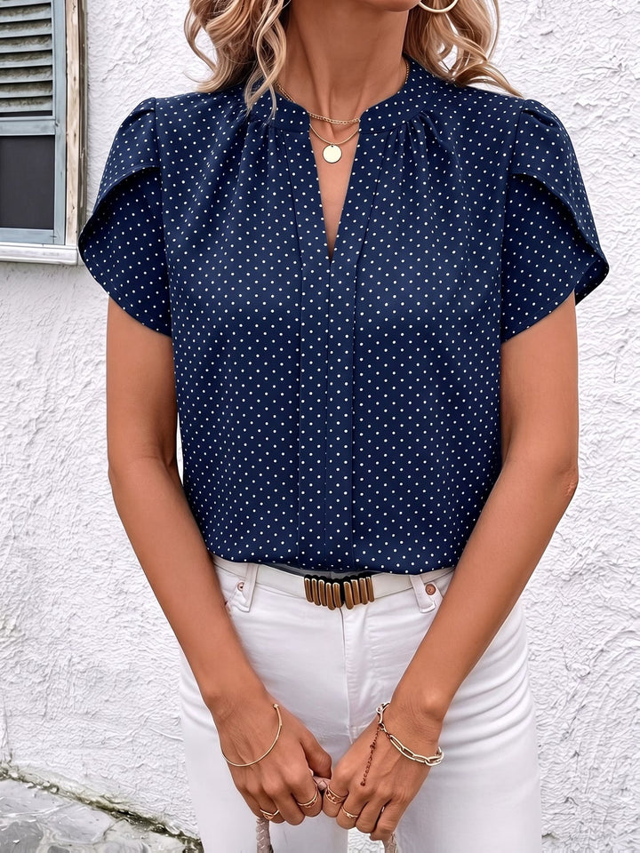 Amara | Polka Dot Petal Sleeve Blouse