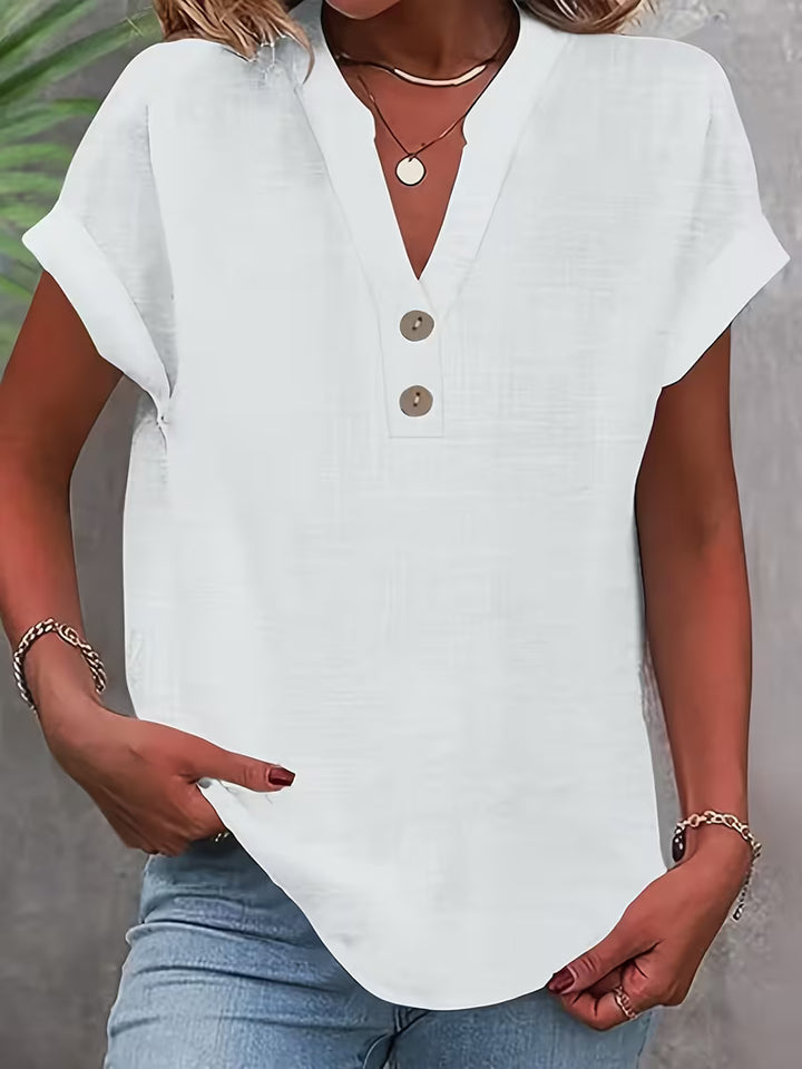 Briony | V-Neck Button Blouse