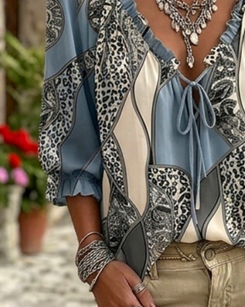 Leona | Leopard Tie-Front Blouse