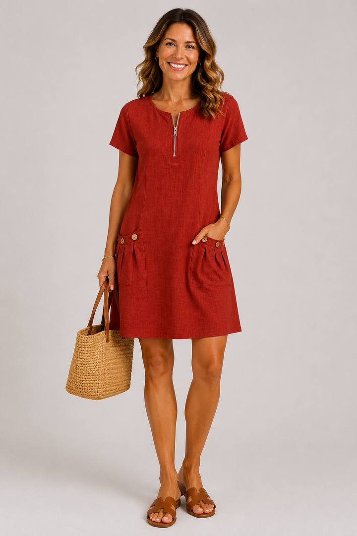 Amélie Linen Midi Dress