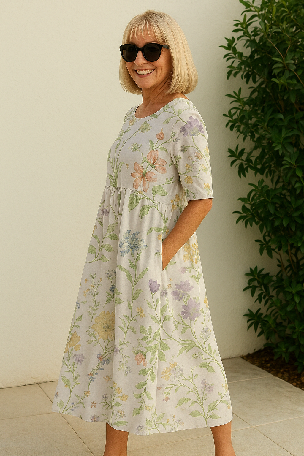 Elowyn | Relaxed Floral Midi Dress