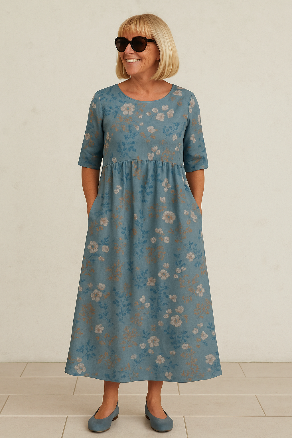 Elowyn | Relaxed Floral Midi Dress