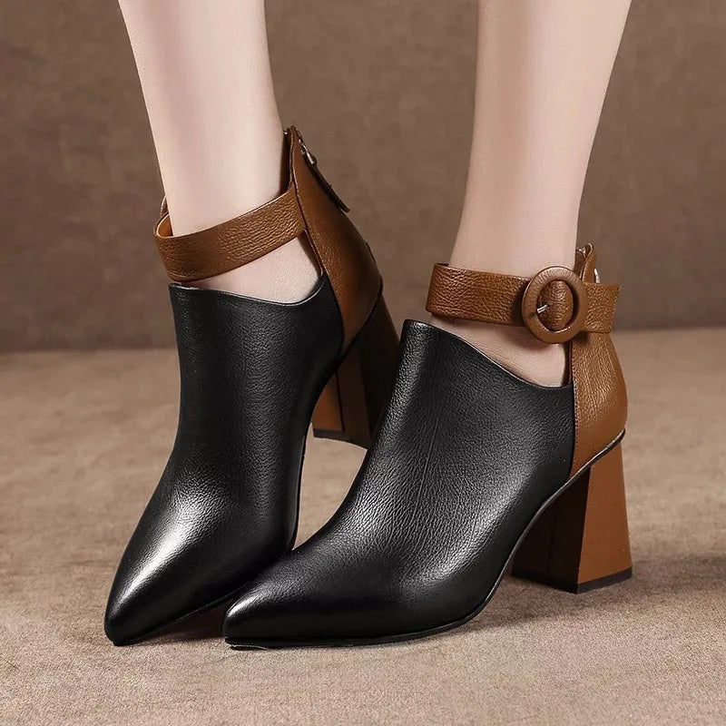 The Harper™ | Colorblock Buckle Boots