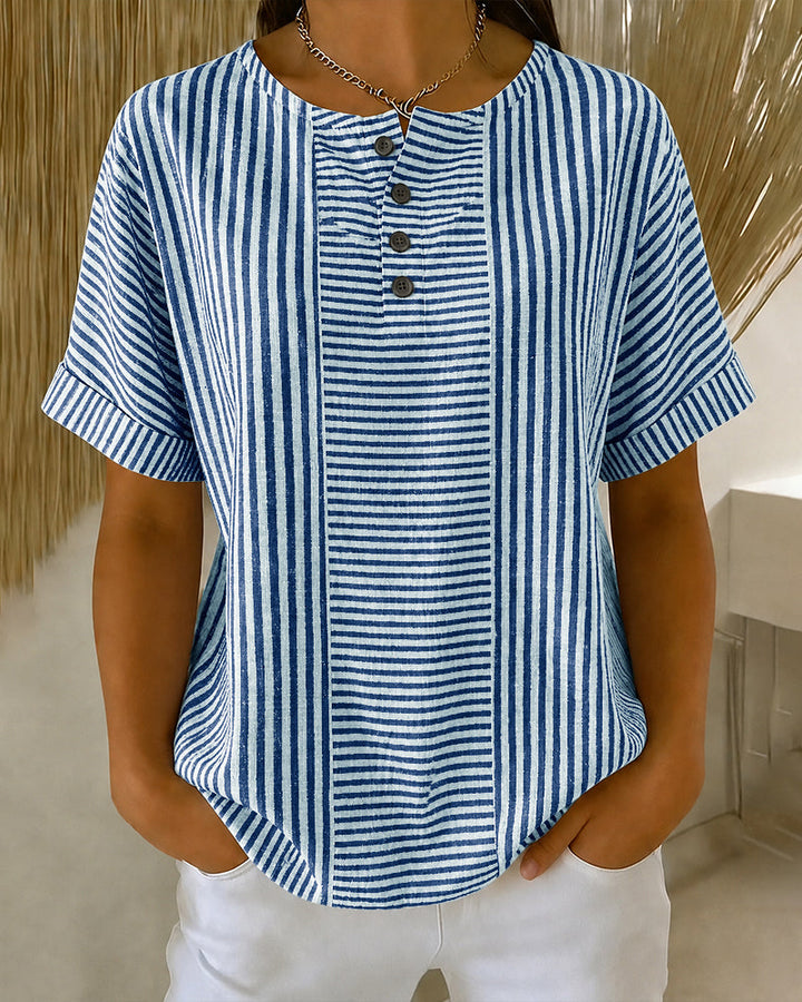 Delphine | Colourblock Striped Blouse