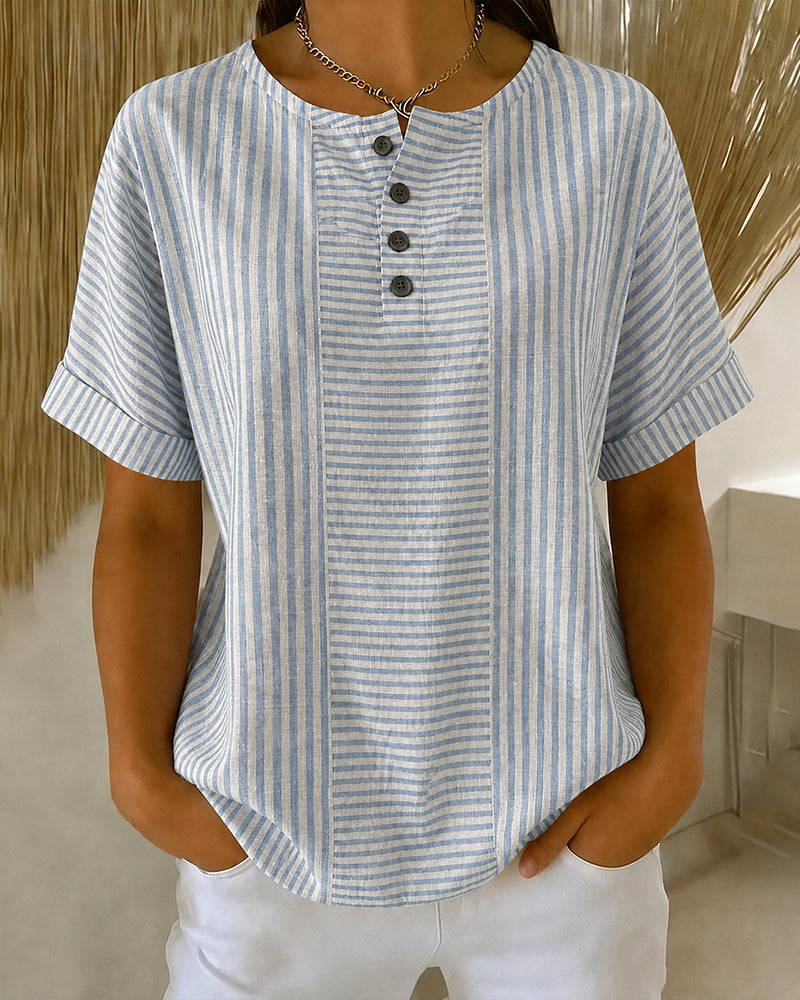 Delphine | Colourblock Striped Blouse