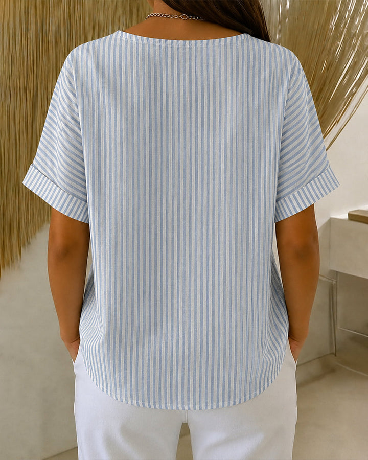 Delphine | Colourblock Striped Blouse